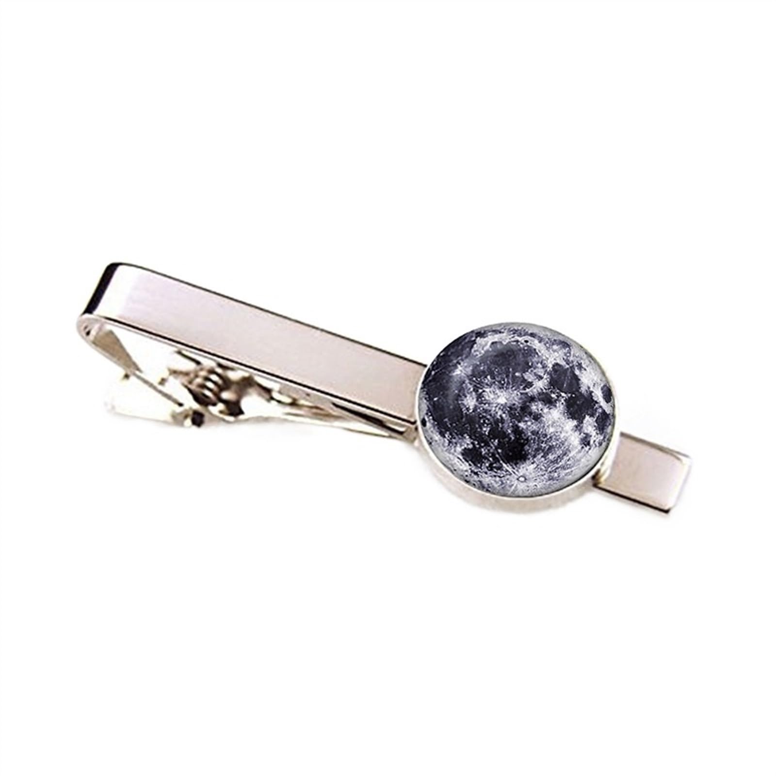 Tie Clips for Men,Personalised Tie Clip,Solar System Sun Earth Moon Mars Jupiter Metal Tie Clips Men Simple Necktie Tie Pin Bar Clasp (Color : Size 1, Size : One Size)