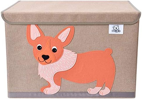 CLCROBD Foldable Kids Large Toy Chest with Flip-Top Lid, Collapsible Fabric Animal Toy Storage Organizer/Bin/Box/Basket/Trunk for Toddler, Children and Baby Nursery (Triceratops)