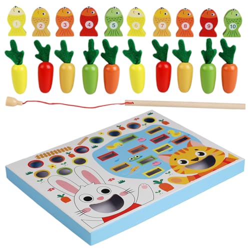 Juego para extraer zanahorias de madera magnético infantil Montessori para motricidad fina