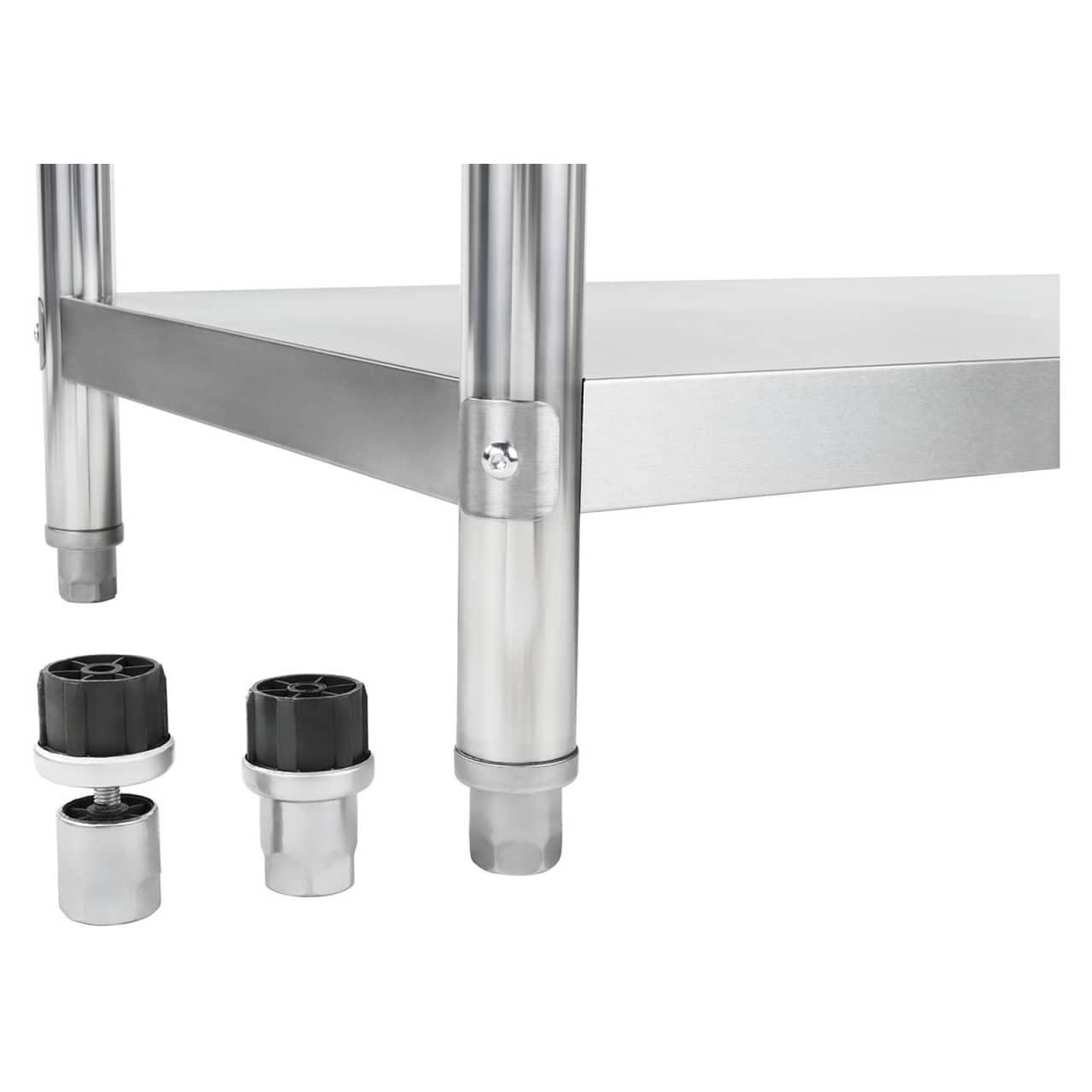 Royal Catering Etagère Rangement Cuisine RCER-120 (120x48,5x155cm, 4 étagères, Charge Total maximale 600 kg, capacité de Charge par Niveau 150 kg, INOX)