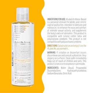 Lube Life Water-Based Personal Lubricant, Lube for Men, Women and Couples, Non-Staining, 8 Fl Oz (240 mL)