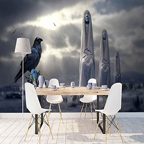 Papier Peint Toile 3D Statue Abstraite 400x280 cm pour Salon