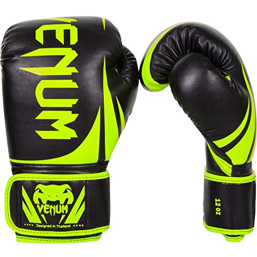 Venum Challenger 2.0 Boxing Gloves - Black/Neo Yellow - 12-Ounce