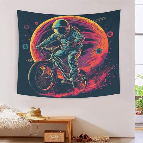 Tapisserie astronauta 3D grand format 180x230 cm pour deco murale salon et chambre