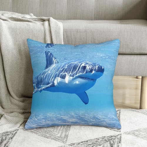 Housse de coussin imprimé baleine velours côtelé décoration maison - 8
