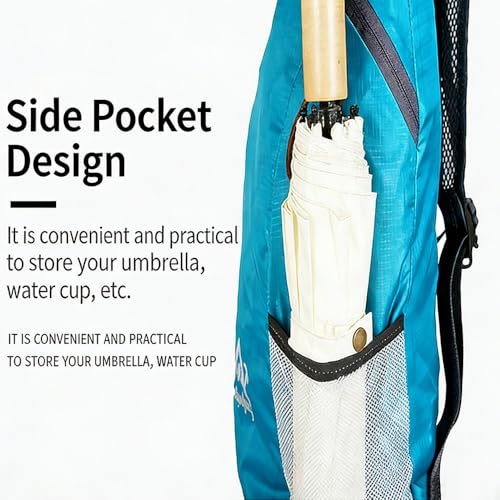 Mochila ligera portátil y plegable color azul marino miniatura 2