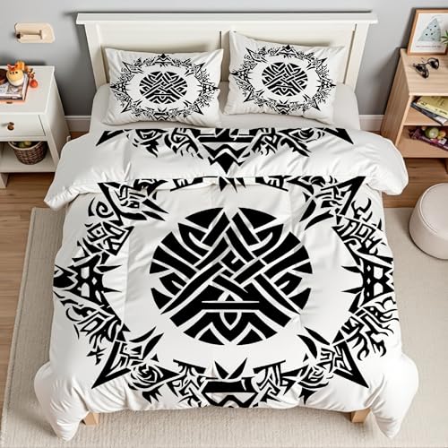 Edredón Cama 105 Abstracto Edredón Nórdico 180x220 GeometríA Edredones Suave, Cálido y Transpirable, Edredon Nordico Microfibra con 2 Fundas Almohada 50x75
