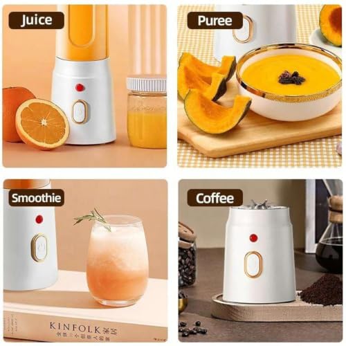 Image of Mini Juicer Mixer Grinder, 6-Blade with 1500mAh Battery High-Speed Fruit Juicer for Home, Office, Gym & Travel, 6-Blade High-Speed Fruit Juicer for Home, Office, Gym & Travel-White4