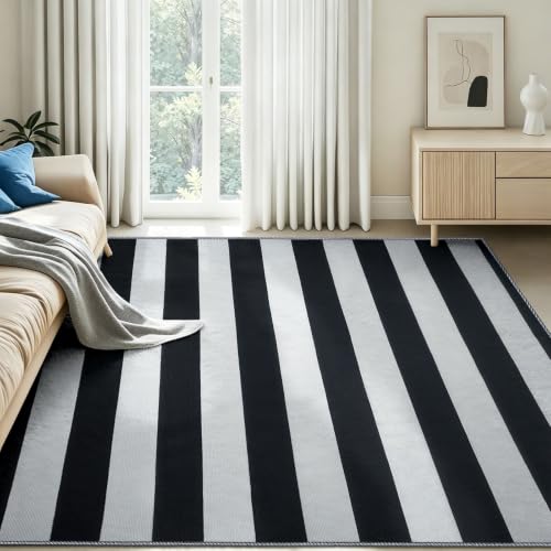Alfombra de entrada lavable con rayas de cebra para pasillo y cocina moderna 8
