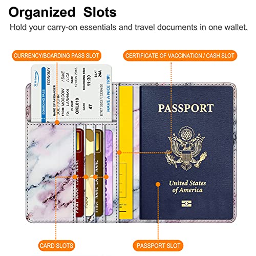 Image of FINTIE Passport Holder, Slim Travel Wallet RFID Blocking Card Case Cover Passport Cover Protector Essentials with Credit Card Slots for Women /Men | Slim