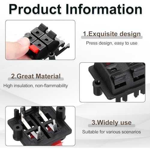 uxcell conector de 4 vías para altavoz 2 unidades miniatura 3