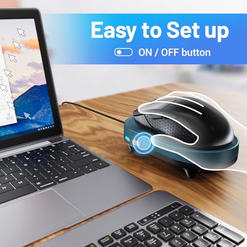 Image of HONKID Undetectable Mouse Mover Jiggler with ON /Off Switch and USB Port Drive-Free,Simulate Physical Automatically Mouse Movement,Prevent Computer Laptop Inactive /Lockdown(Light Blue)