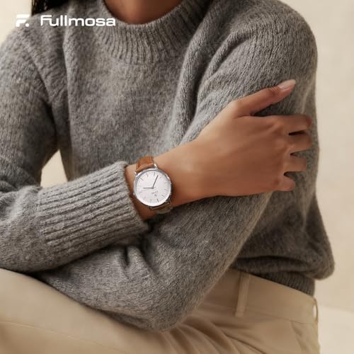 Image of Fullmosa 2 Pack 18mm Leather Watch Bands Quick Release Watch Strap for Men Women, Soft Replacement Strap Wristband with Stainless Steel Buckle,18mm Toffee Brown&Silver /Black&Black