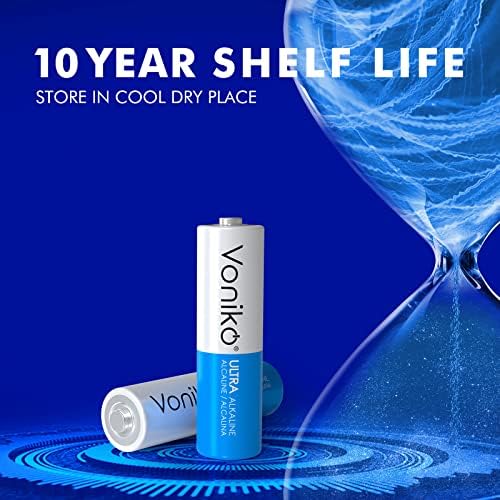 Voniko - Premium Grade AA Batteries -16 Pack- Alkaline Double A Battery - Ultra Long-Lasting, Leakproof 1.5v Batteries - 10-Year Shelf Life - 2
