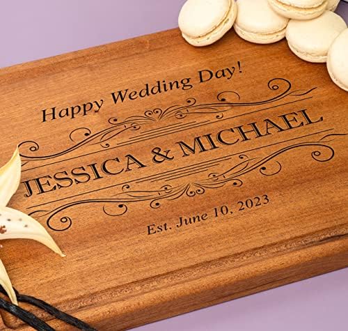 Personalized Cutting Boards, Laser Engraved Customizable Regal Swirl Design #002, Handmade Wooden Kitchen & Chopping Board, Unique Wedding, Christmas, Housewarming, Anniversary, Straga Home Decor Gift