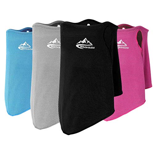 Guooolex フェイスマスク ネックカバー フェイスガード フェイスカバー バンダナ UVカット 日焼け防止 UPF50+ 冷感 夏 男女兼用 XTJ12*4 ブラック/レッド/グレー/ブルー