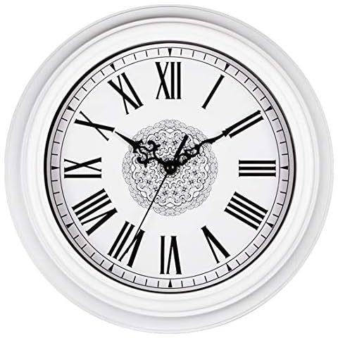 Topkey 12 Inch Silent Wall Clock with Roman Numerals Cover