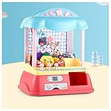 FUN CLAW MACHINE: la mini máquina de garras con luz y música, ajuste de volumen. Un botón puede agarrar pequeños animales de peluche, dulces, chicles, gashapon, juguetes pequeños u otros premios.