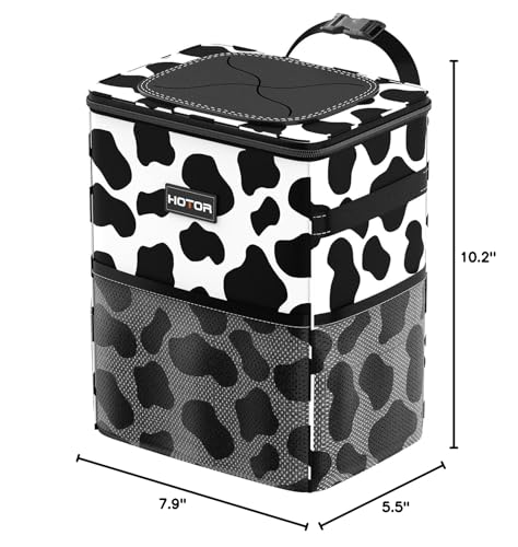 Image of HOTOR Car Trash Can, Leakproof Car Organizer, 2-Gallon, Cow