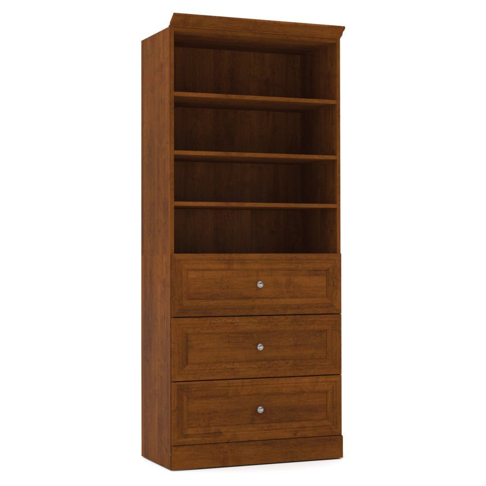 Bestar Versatile Closet Organizer with Drawers, 36-inch White for Bedroom, Bathroom, Pantry, Mudroom, or Entryway, 36W