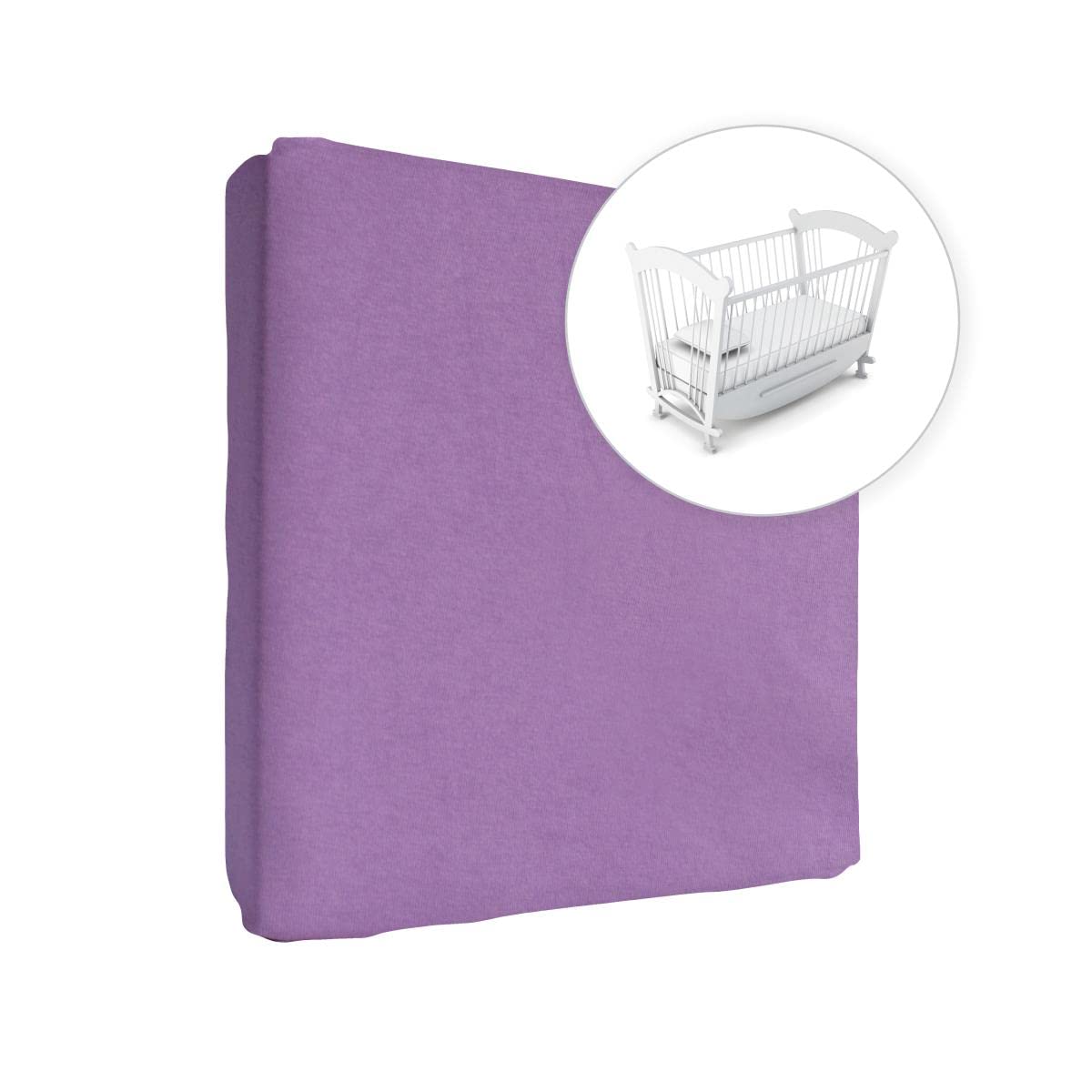Jersey 100% Cotton Fitted Sheet for 90 x 55 cm Baby Bedside Crib Mattress (Cream) — view 44