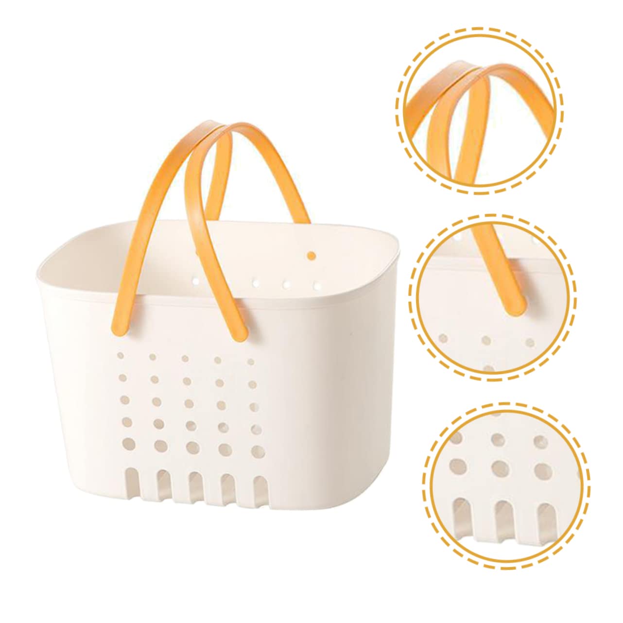 Alipis Cesta Baño Portátil De Plástico Con Asa Drenaje Para Ducha y Almacenamiento Versátil Organizador Multiusos