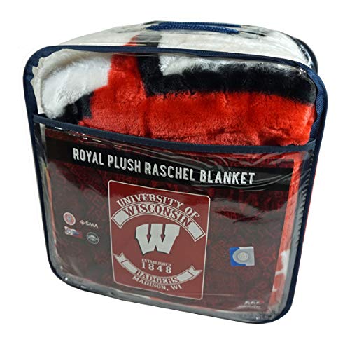 Northwest University of Wisconsin Badgers - Established in 1848 - Raschel 60x80 inch Blanket Throw