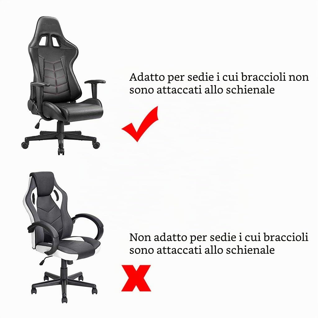 BTSKY Coprisedia da gioco elasticizzato nero – Coprisedia ergonomico per sedia da ufficio per computer reclinabile stile corsa sedia da ufficio (senza sedie)