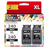 240XL Black Ink Cartridge Replacement for Canon MG3600 Ink Cartridges for 240 XL PG-240 PG-240 XL Ink Works with Canon PIXMA MG3620 MG2120 MG3520 MG3522 MX452 MX472 MX512 MX532 TS5120, 2 Black