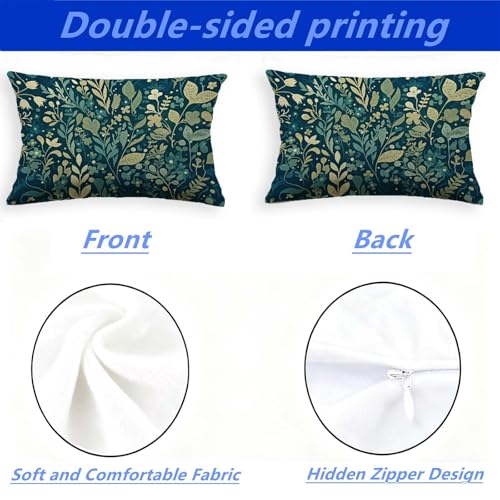Housse de coussin turquoise 60x90cm en velours pour rénover votre canapé - 4