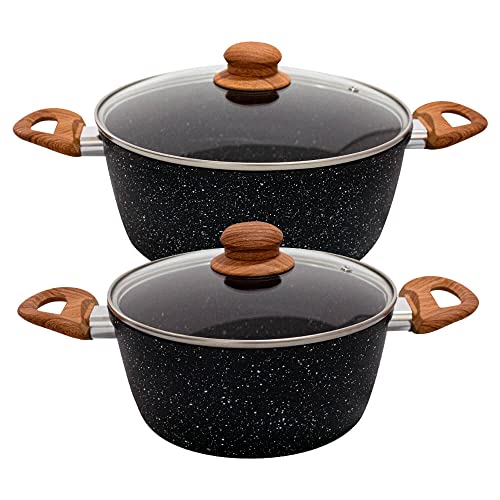 Conjunto com 5 Panelas, com Fundo Indução, Preto, Casambiente, Tamanho: Unico