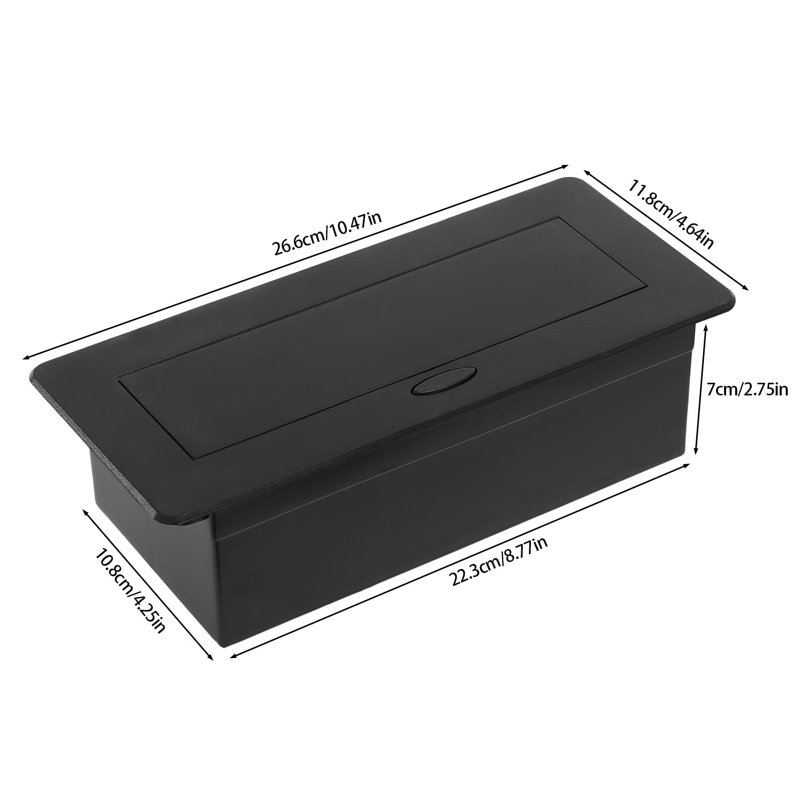 Pop-up Steckdosenleiste mit Netzkabel – EU Norm, USB + Type-C Ports, Schwarz, Kompakt stabil, Überlastungsschutz, Powerstrip für Home Office & Reise, sicherer Energielieferant