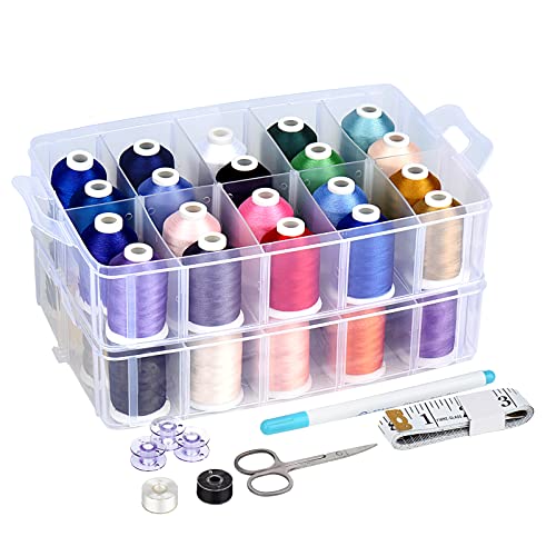 Simthread Polyester Embroidery Machine Thread 40 Colors with Storage Box