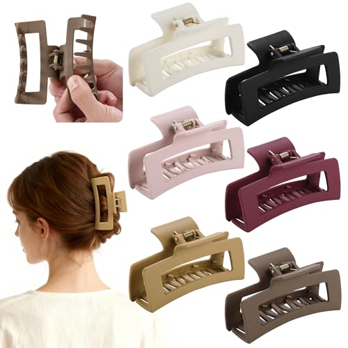 ZZUOMS 6 Pack Cloud Claw Clip for Women 4 Large TPEE-Silicone Hair Claws Bendable & Unbreakable Non-Slip Cozy Hair Clip for Thin/Thick/Curly Hair Flexible & Durable All-Day Comfort Mutil Color 1