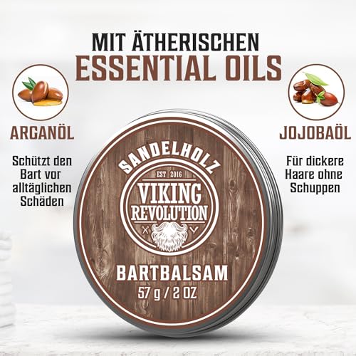 Viking Revolution - Bart Balsam mit Sandelholzduft & Argan- & Jojobaöl - Bartwachs - Stylt… – Ansicht 3
