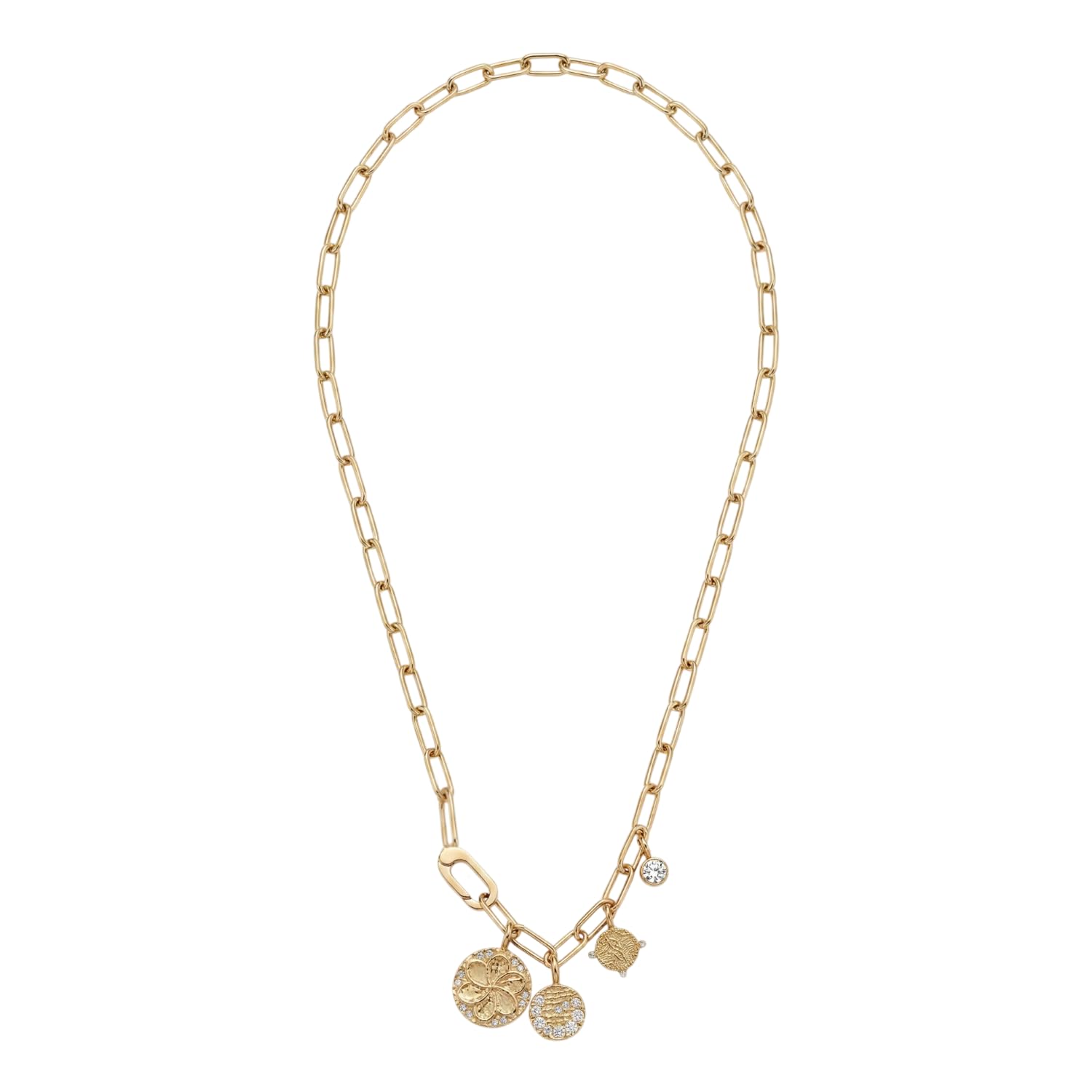 Purelei Aloha Gliederkette mit 4 Anhängern, 14K vergoldet