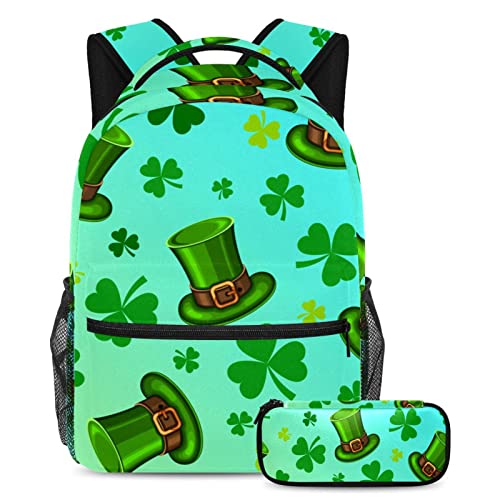 Sac à dos avec trousse Happy St pour enfants et adolescents, cartable scolaire multicolore