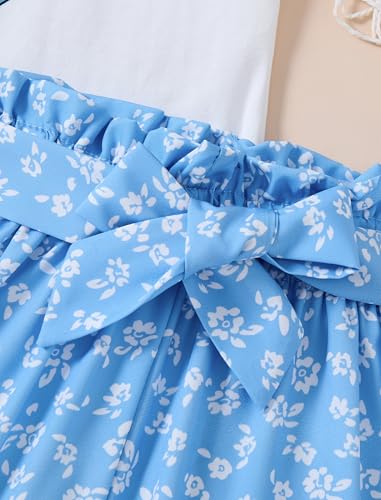 Image of Girls Summer Outfits Cute Sleeveless Top High Waisted Short Sets with Pockets Teen Girl Clothes Size 6-14 T