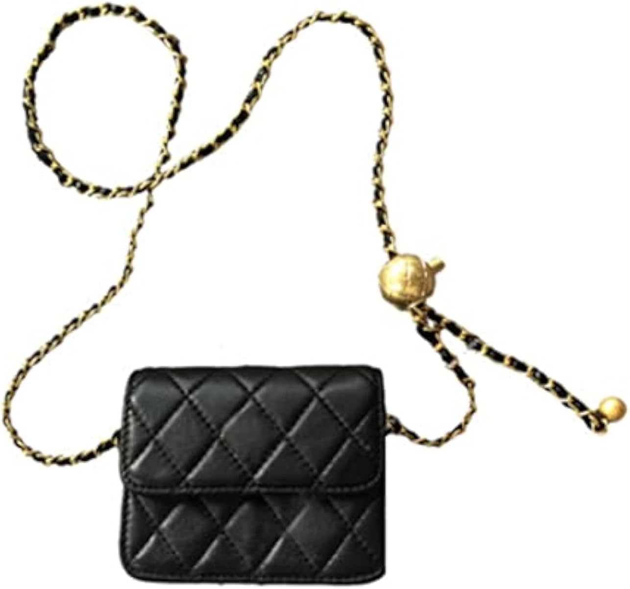 Vhitler Mini Belt Bag Waist Bag for Women Fashionable Small Waist Bag Belt Bags for Women Trendy Y2k Accessories, Black, S