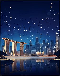 Custom Singapore Travel Print Poster - Southeast Asia Cityscape Wall Art for Wedding or Birthday Gift, Personalized Home Decor