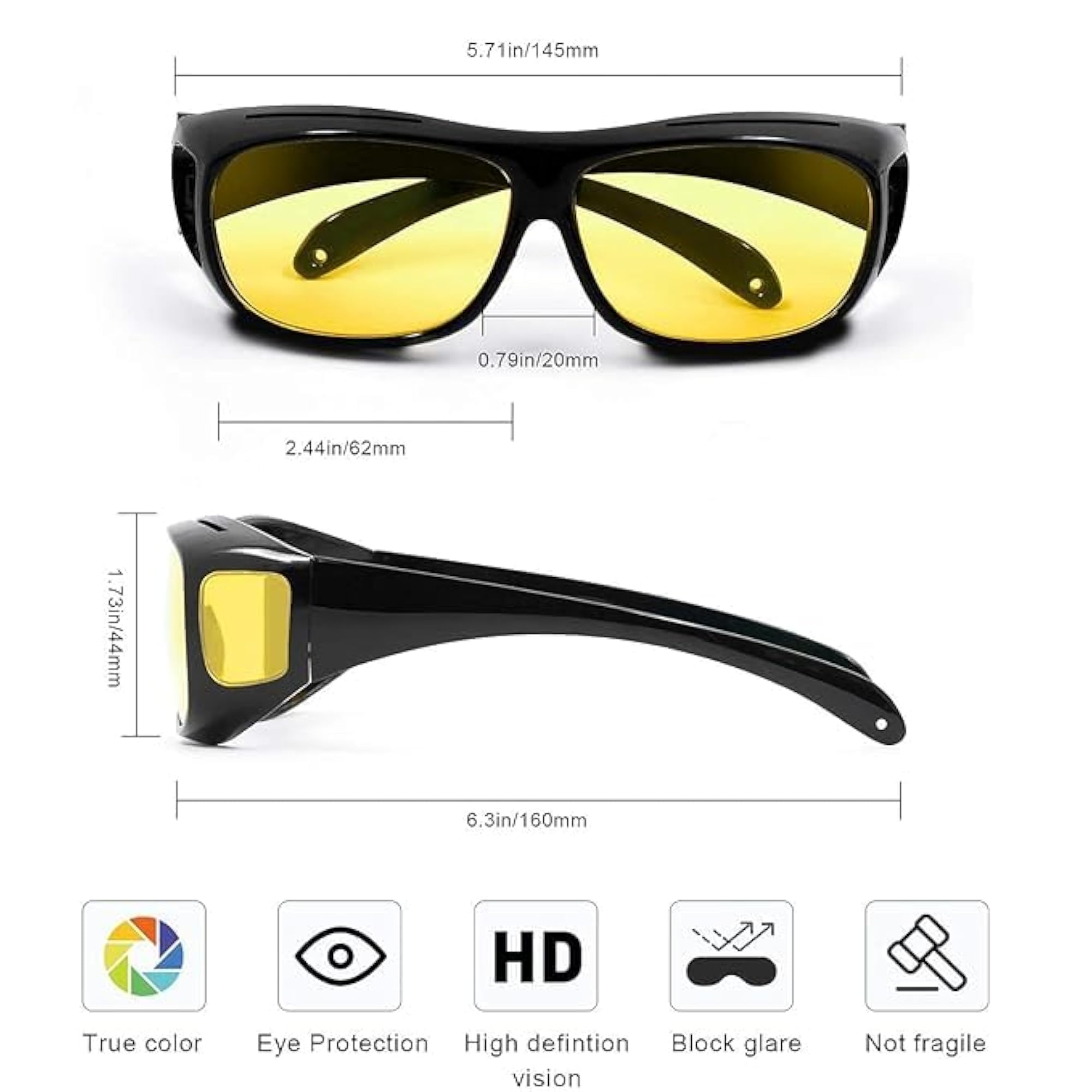 HD Vision & Night Goggles Polarized Sunglasses Pack of 2