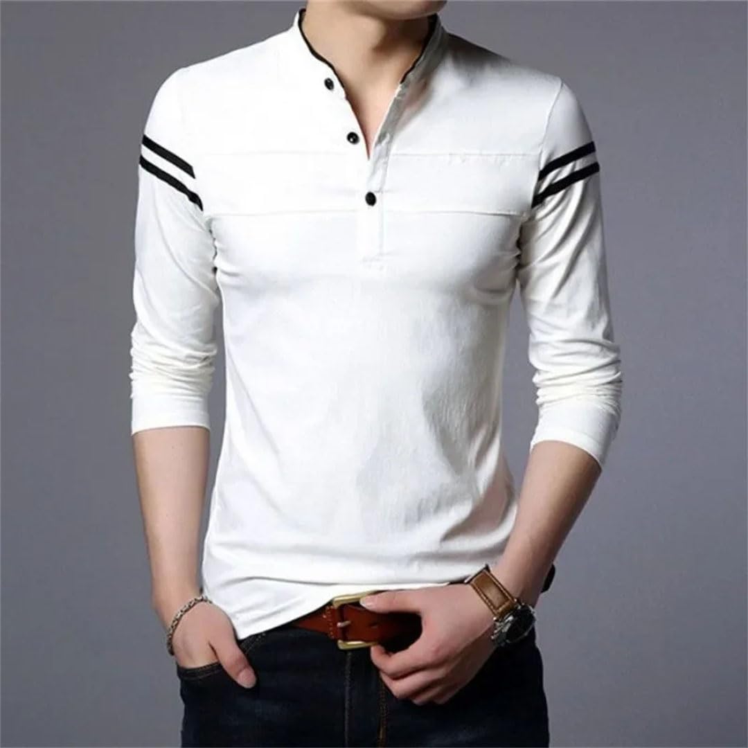 Camiseta polo de manga larga para hombre, lisa, unicolor, Harajuku, ropa de calle