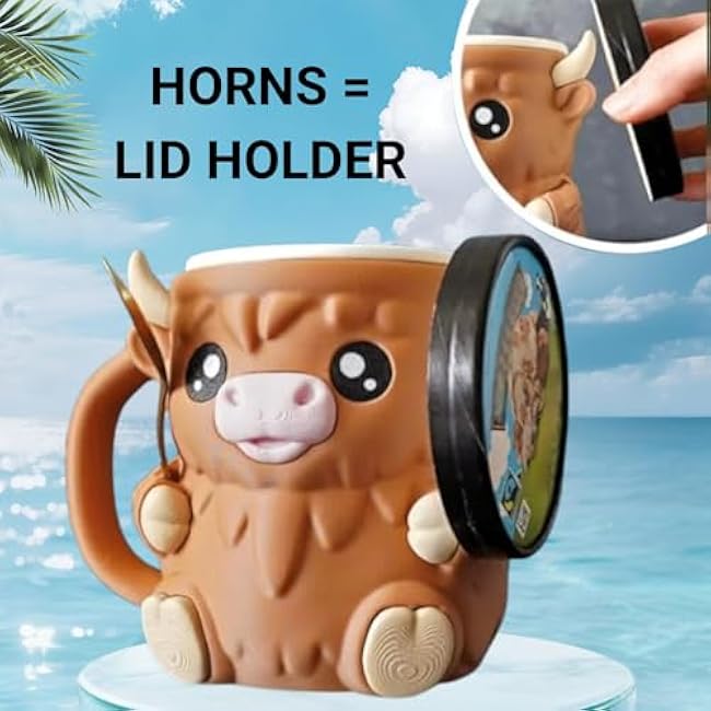 Cow Ice Cream Pint Holder with Handle ¨C Cute Insulated Cozy Sleeve for Pints, Reusable Cooling Rack for Ice Cream, Sweat-Free Grip (Black)