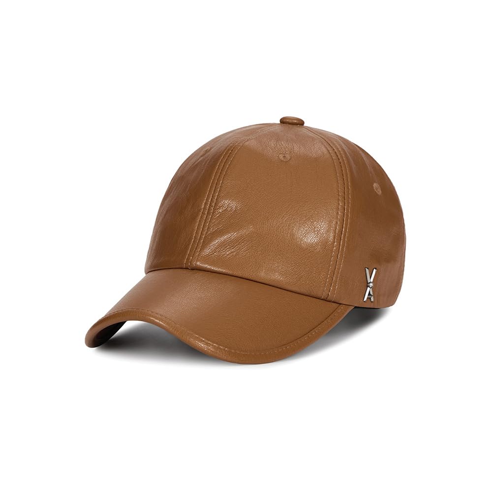 ★VARZAR★ VA stud vegan leather ball cap brown VA Stud Vegan Leather Ball Cap / Brown - VARZAR | 60