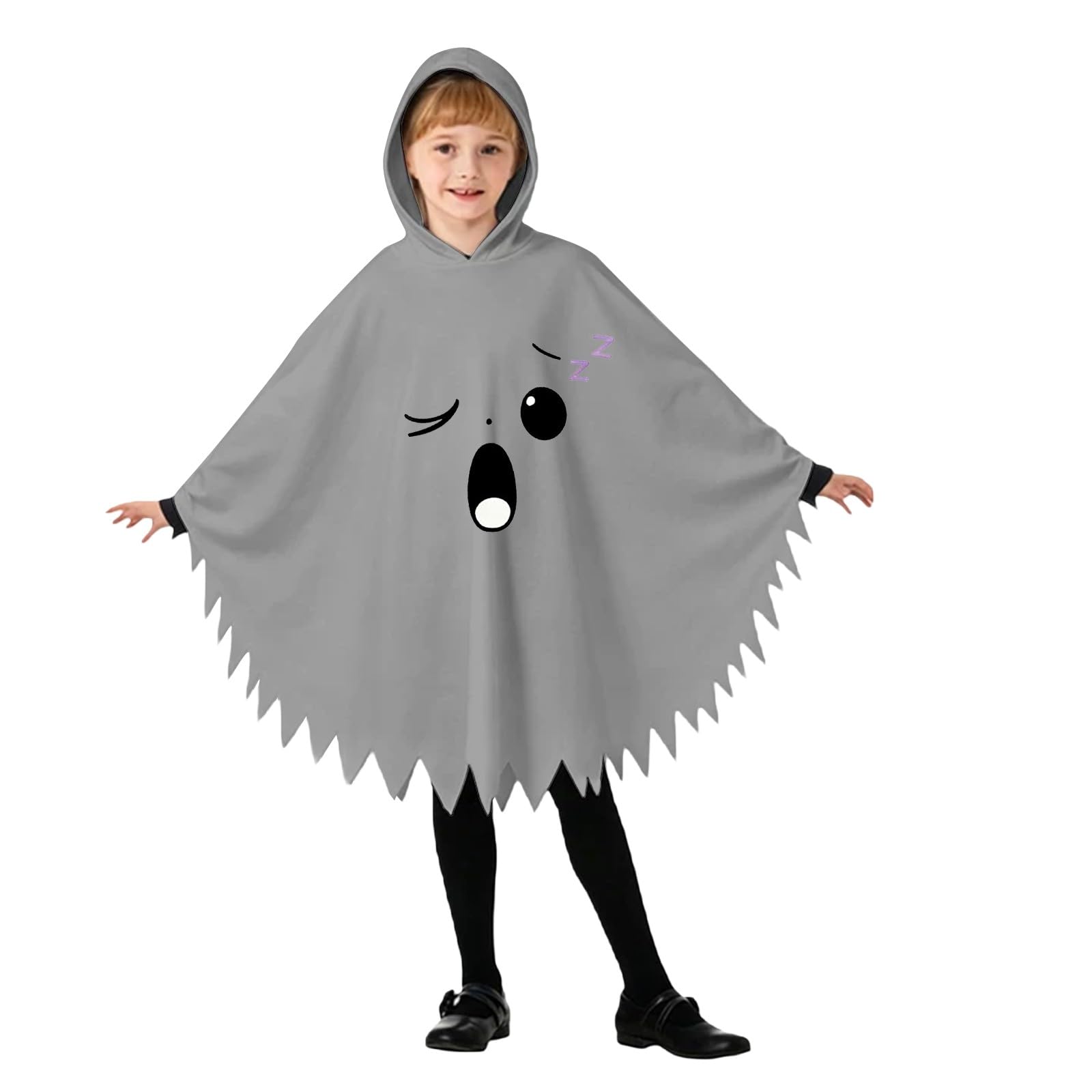 Generisch Mantello medievale con cappuccio per giochi in maschera, abito storico con stampa, versatile, per Halloween, per tutto l'anno, per giochi di ruolo fantasiosi