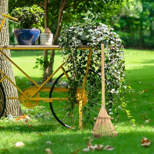 Rastrillo de Bambú para Jardín Mango Madera Ligero 23.4 Pulg miniatura 2
