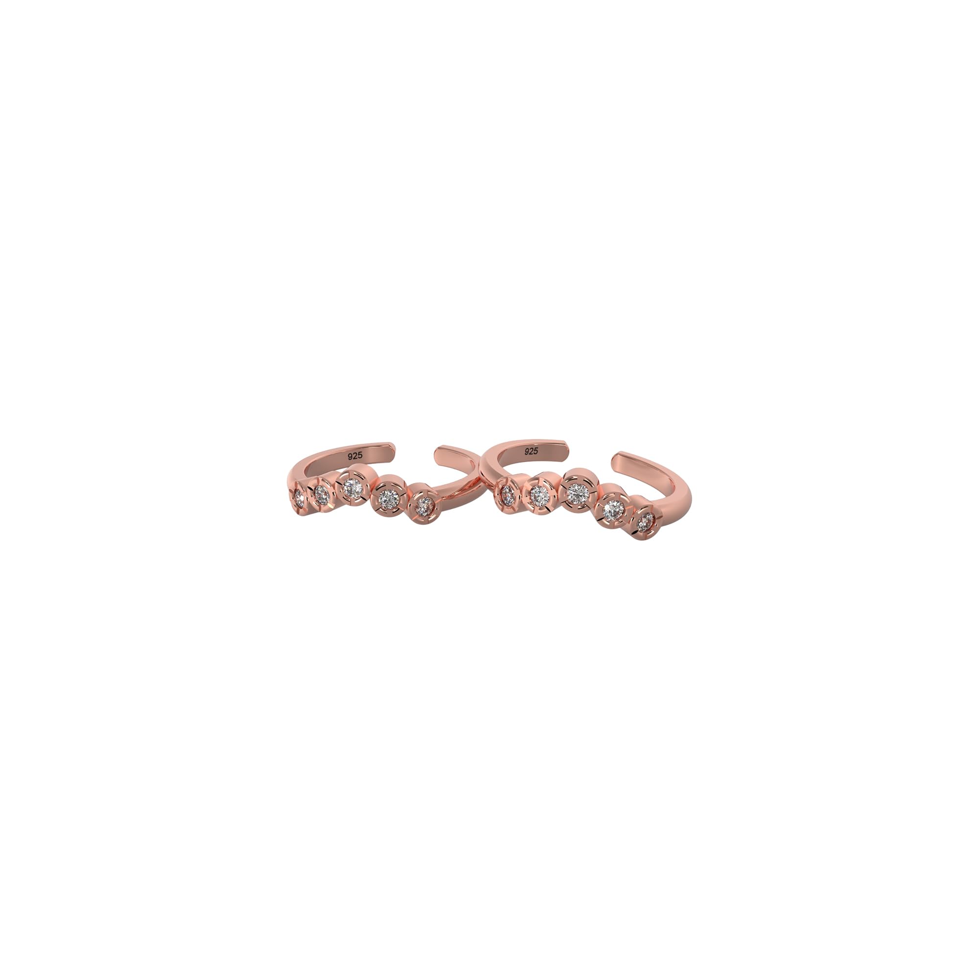 tvisva jewels 925 Sterling Silver Rose Gold Toe Rings for Women & Girls-picture-16
