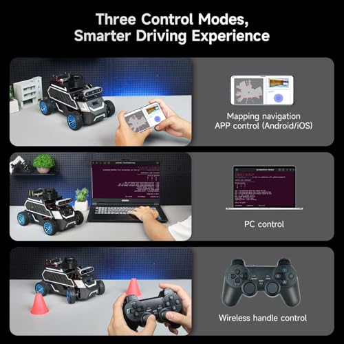 Image of Yahboom Raspberry Pi 5 8GB for AI Robot Car,Supports RVIZ Simulation ROS2,TOF Lidar,SLAM Mapping Navigation, Tracking and Obstacle Avoidance (Ultimate Ver with Pi5-8GB)