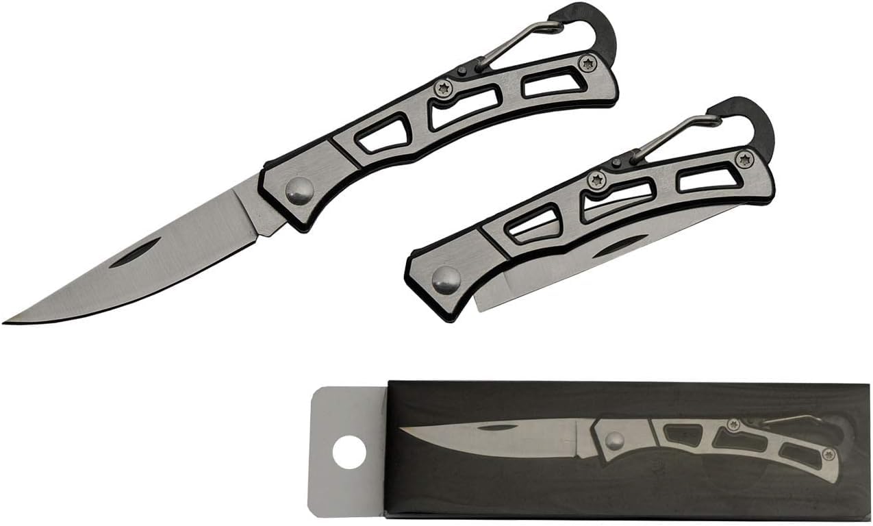 Rite Edge 5 5 Stainless Steel Folding Pocket Knife with Carabiner Clip Compact EDC Knife for Men Women