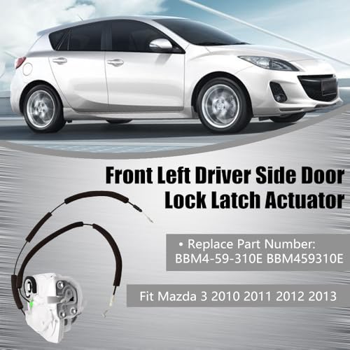 Image of Front Left Door Lock Actuator Assembly Comaptible for 2010-2013 Mazda 3 Replace Driver Side Door Lock Latch